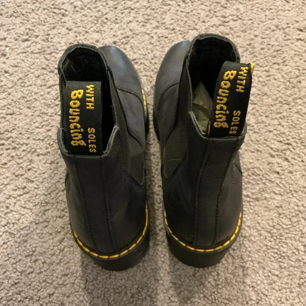 NWOT Dr. Martens Romero Black Leather Moto Combat Boots Shoes Y2K Goth School, 9